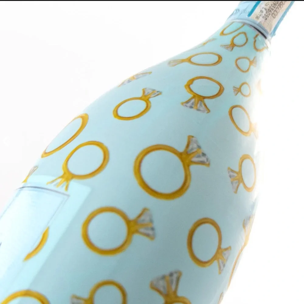 Beau Bottles Blue Engagement Ring-Prosecco Fit 3 Wraps & 2 Bottle Bowes